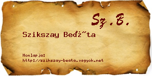 Szikszay Beáta névjegykártya